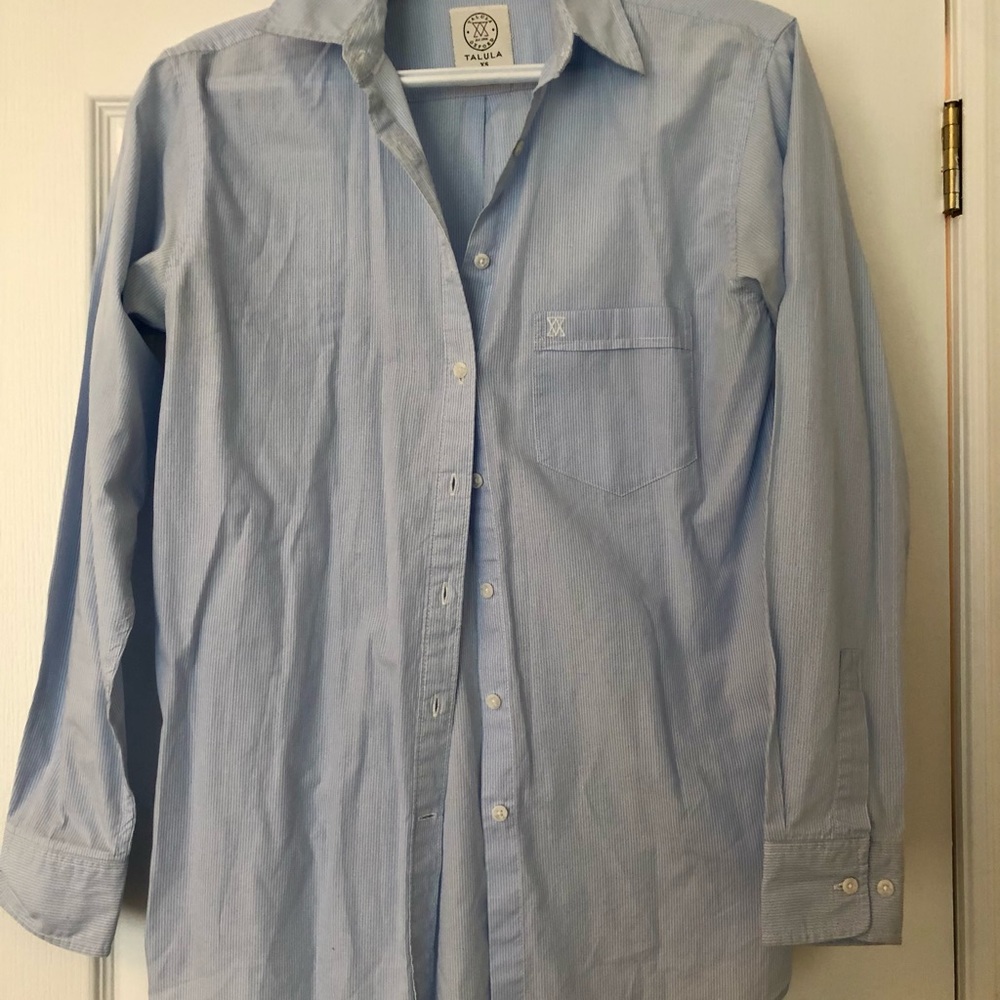 White and blue striped Talula top